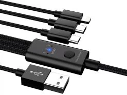 Computer Accessories Store 31 1.2m USB 3-in-1 Charging Cable With Timer Function (USB-C, Lightning & Micro)