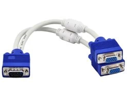20cm Premium VGA Splitter Y-Cable (Male To 2x Female)