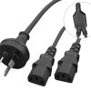 2m IEC Y-Splitter Power Cable (2x IEC-C13 Female To AU Mains Plug) -Computer Accessories Store 2m iec y splitter power cable