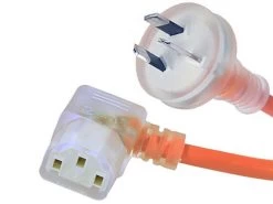 2m Right-Angled Medical IEC Power Cable (IEC-C13 To Australian Mains Plug)