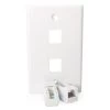 2x CAT6 Wall Plate (RJ45 Keystone Punchdown) -Computer Accessories Store 2x cat6 wall plate rj45