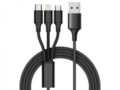 3-in-1 USB Charging Cable With Lightning, Micro-USB & USB-C