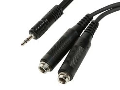 3.5mm Stereo Jack To 2x 6.5mm Mono Socket Splitter