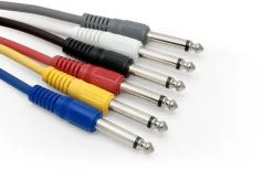 30cm Mono 6.5mm (1/4") Guitar Patch Leads (Pack Of 6)