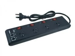 4 Socket Power Board With Overload Protection & Individual Switches