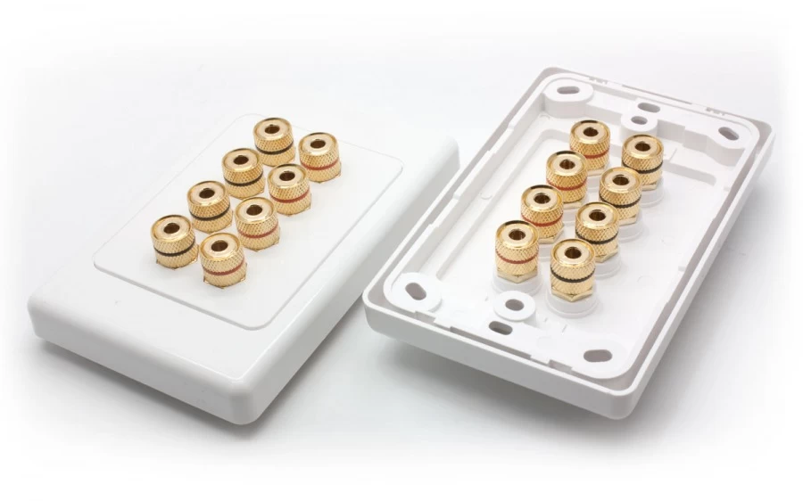 4 Speaker Hi-Fi Wall Plate (4 Red & 4 Black Terminals) 3 4 Speaker Hi-Fi Wall Plate (4 Red & 4 Black Terminals)