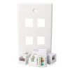4x CAT6 Wall Plate (RJ45 Keystone Punchdown) -Computer Accessories Store 4x cat6 wall plate rj45