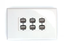 6x USB 2.0 Wall Plate (Type A Female)