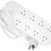 8 Socket AV Power Board With Surge Protection (White) -Computer Accessories Store 8 socket av power board with