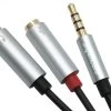 Avencore 4-Pole TRRS To 3.5mm Stereo & Mic Splitter Cable (Male To 2x Female)