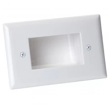 Bullnose Wall Plate With Deep Recessed Entry For Cables