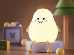 Charming Pear-Shaped Nursery Night Light (Multi-Mode, USB-C Rechargable)