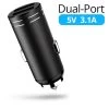 Compact Dual USB Car Charging Adapter (5V 3.1A) -Computer Accessories Store compact dual usb car charging
