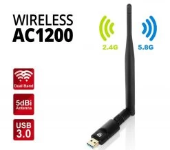 Dual-band Wireless-AC1200 USB WiFi Adapter (PC, Mac & Linux)