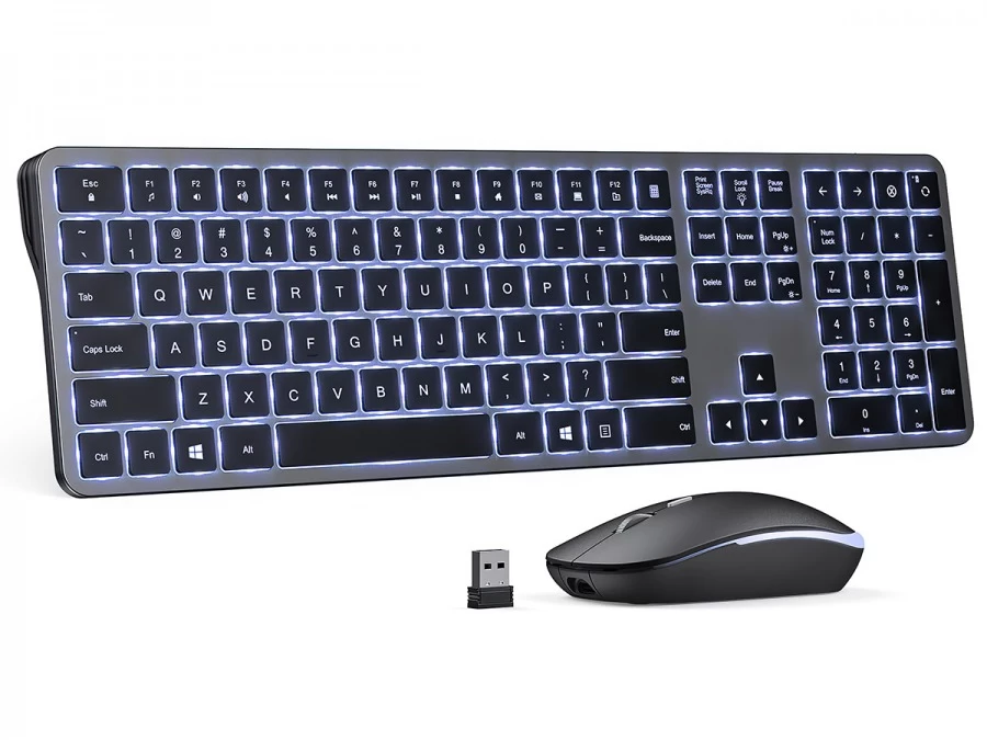 Rechargeable Wireless 2.4Ghz Backlit Keyboard & Mouse Combo 3 Rechargeable Wireless 2.4Ghz Backlit Keyboard & Mouse Combo