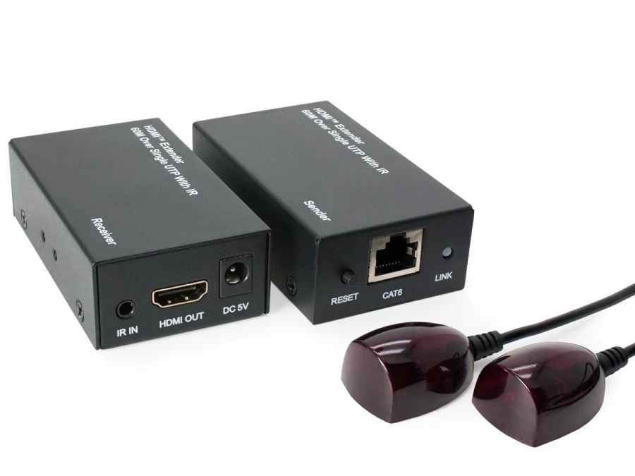 HDMI Extender Over Single CAT6 Network Cable (1080p Up To 60m With IR Extender) 3 HDMI Extender Over Single CAT6 Network Cable (1080p Up To 60m With IR Extender)