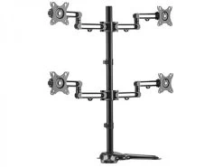 Heavy Duty Quad Monitor Desk Pole-Mount (4x 8kg)