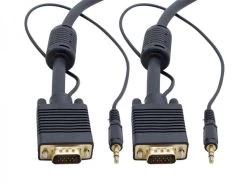 High-End 2M VGA + 3.5mm Stereo Audio Cable (Male To Male)