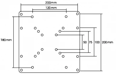 Universal VESA Mount Adapter Plate (VESA 50, 75, 100 & 200) 4 Universal VESA Mount Adapter Plate (VESA 50, 75, 100 & 200) - Image 2