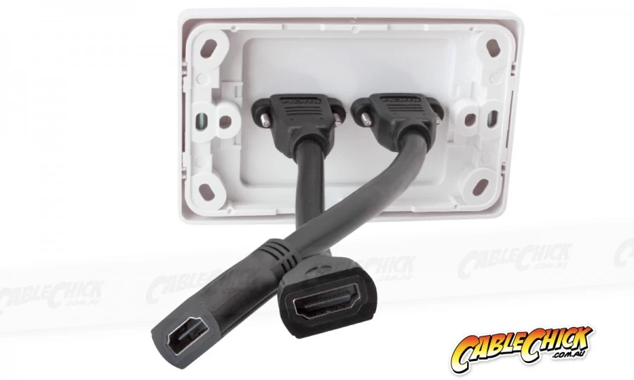 Premium Home Theatre Dual 2x HDMI Wall Plate 3 Premium Home Theatre Dual 2x HDMI Wall Plate - Image 2