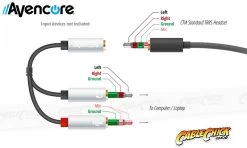 Avencore 4-Pole TRRS To 3.5mm Stereo & Mic Splitter Cable (Female To 2x Male) -Computer Accessories Store photo1473739683