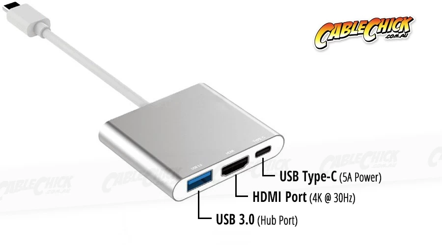 3-Port USB 3.1 Type-C To HDMI + USB Type-A/C Hub & Video Adapter 5 3-Port USB 3.1 Type-C To HDMI + USB Type-A/C Hub & Video Adapter - Image 3