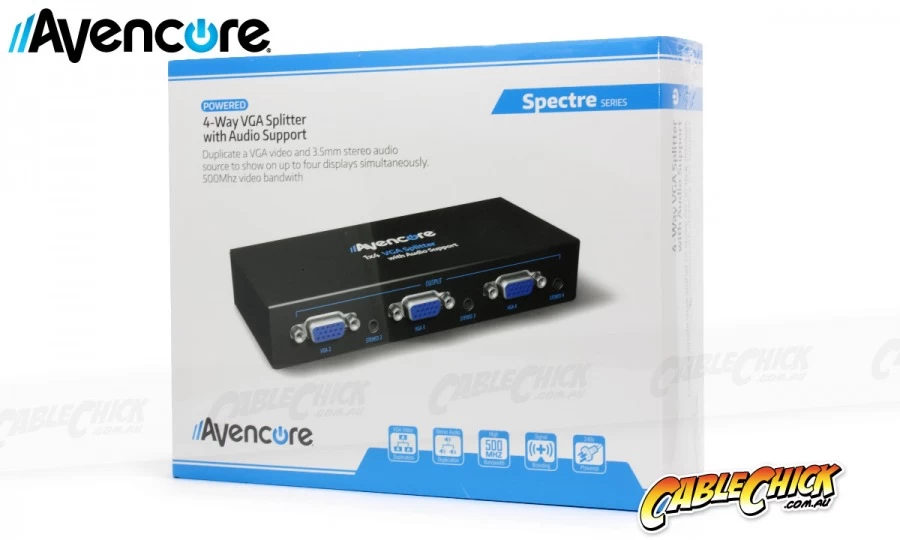 Avencore Powered 4-Way VGA Splitter With Audio (500MHz) 6 Avencore Powered 4-Way VGA Splitter With Audio (500MHz) - Image 4