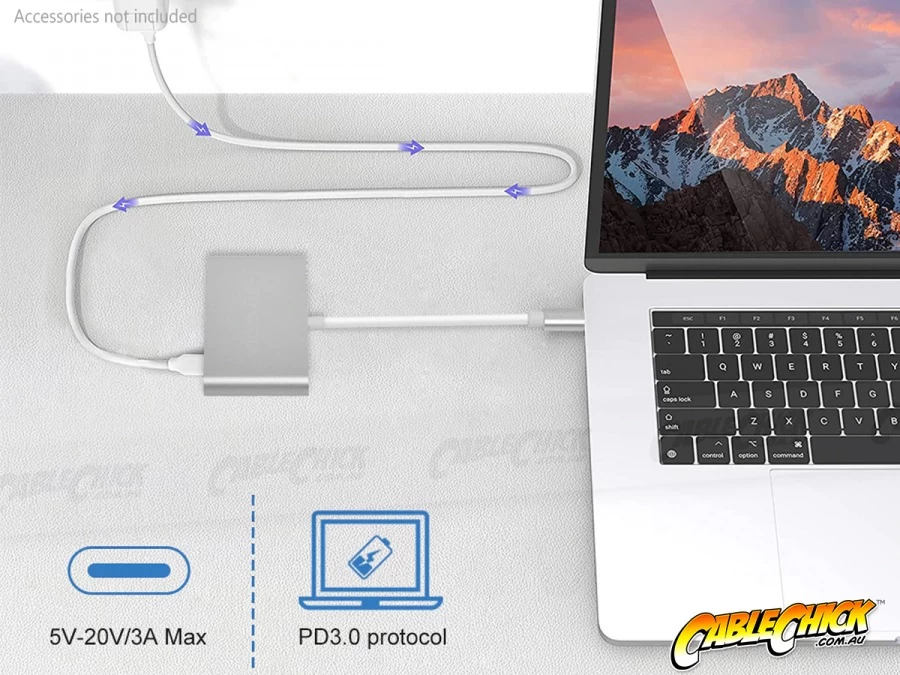 4-Port USB Hub With USB-C Interface (3x USB 3.0 + USB-C 60W PD) 5 4-Port USB Hub With USB-C Interface (3x USB 3.0 + USB-C 60W PD) - Image 3