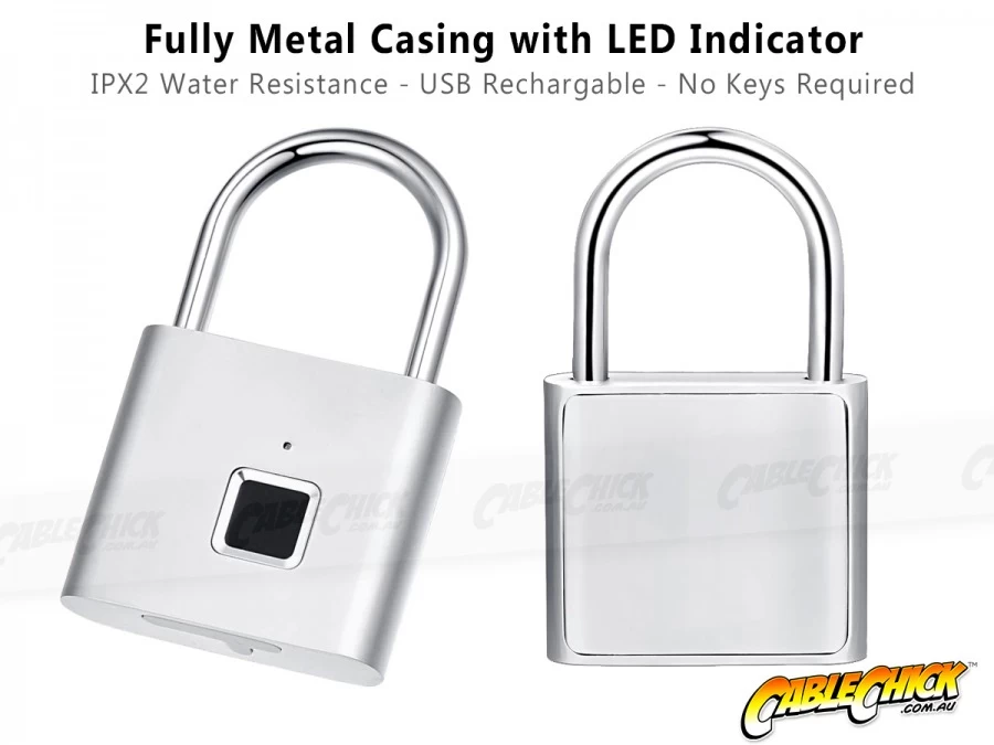 Keyless Smart Fingerprint Padlock - Rechargeable (Silver) 4 Keyless Smart Fingerprint Padlock - Rechargeable (Silver) - Image 2