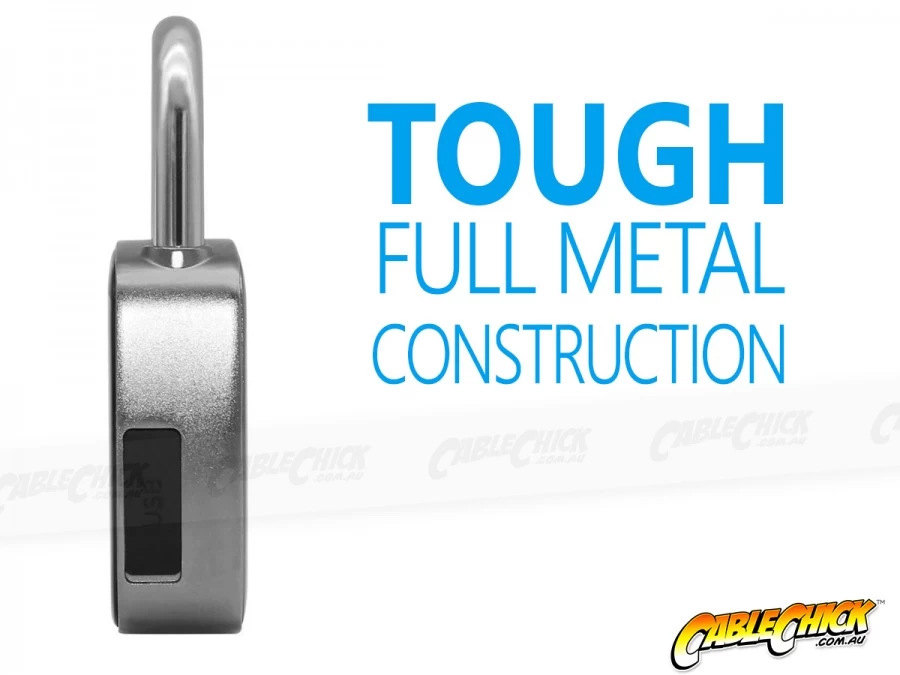 Heavy-Duty IP65 Waterproof Smart Fingerprint Padlock - Rechargeable (Black) 4 Heavy-Duty IP65 Waterproof Smart Fingerprint Padlock - Rechargeable (Black) - Image 2