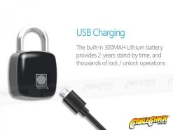 Heavy-Duty IP65 Waterproof Smart Fingerprint Padlock - Rechargeable (Black) 10 Heavy-Duty IP65 Waterproof Smart Fingerprint Padlock - Rechargeable (Black) -Computer Accessories Store photo1671677410