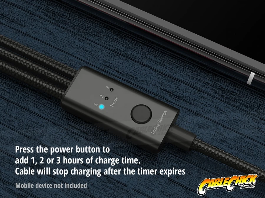 1.2m USB 3-in-1 Charging Cable With Timer Function (USB-C, Lightning & Micro) 4 1.2m USB 3-in-1 Charging Cable With Timer Function (USB-C, Lightning & Micro) - Image 2