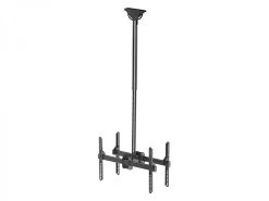 Premium Dual Screen TV Ceiling Mount Bracket - 45kg (Black)