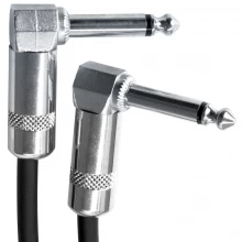 Pro Series 30cm Right Angled 1/4" Guitar Effects Pedal Cable (6.5mm Patch Lead)