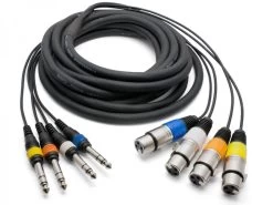 Pro Series 5m 1/4 Inch Jack To XLR 4-Way Snake (Male To Female)