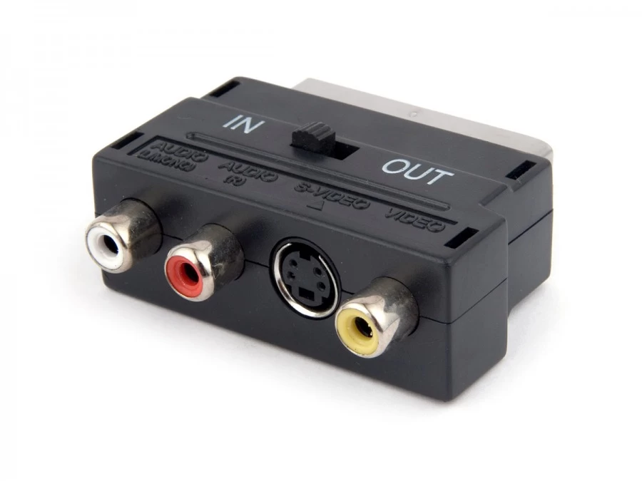 SCART To 3RCA + S-Video Adaptor With Direction Switch 3 SCART To 3RCA + S-Video Adaptor With Direction Switch