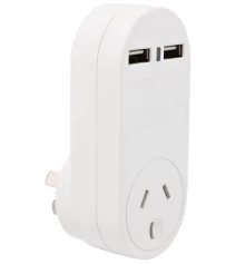 Single 240v Power Outlet + Two USB Charging Sockets