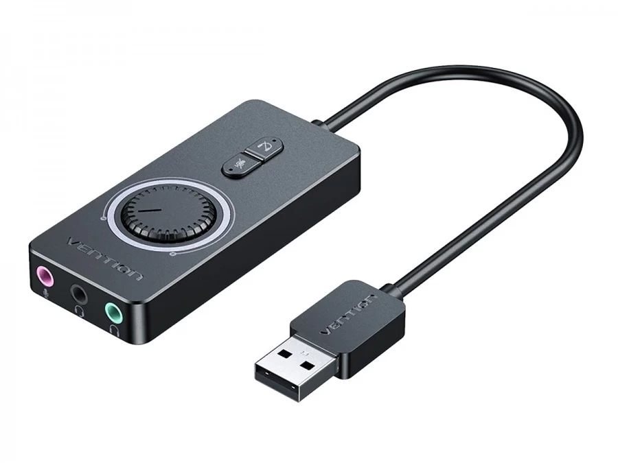USB 2.0 Sound Card Adapter (Stereo + Microphone)