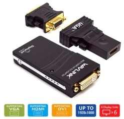 USB To DVI, HDMI & VGA DisplayLink Video Adapter (Mirror Or Extend On PC & Mac)